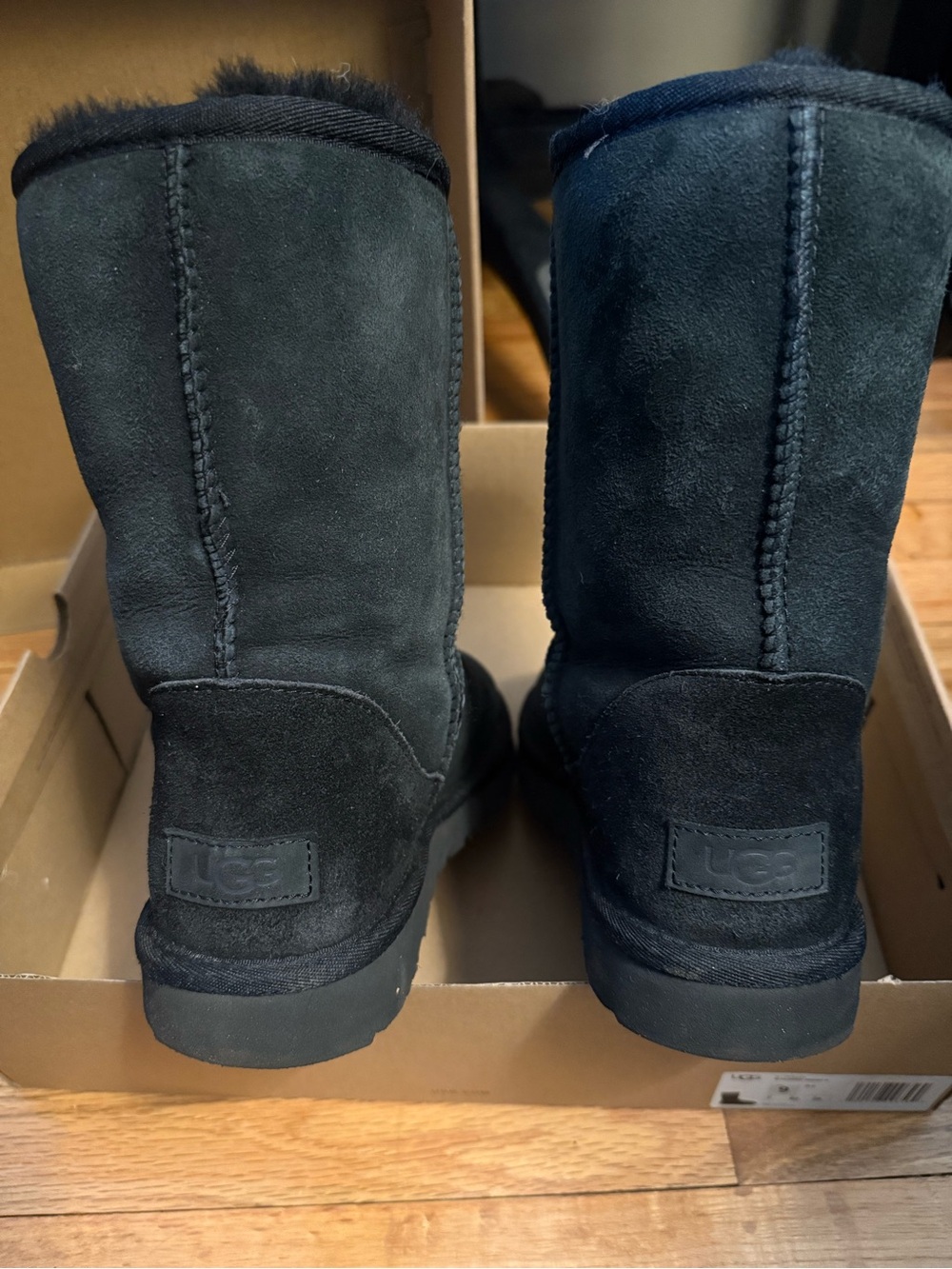 UGG Classic Short Boots in Black Suede